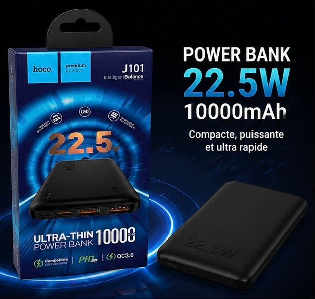Ne tombe plus jamais en panne 🔋 | Power Bank hoco 10000mAh charge rapide 22.5W